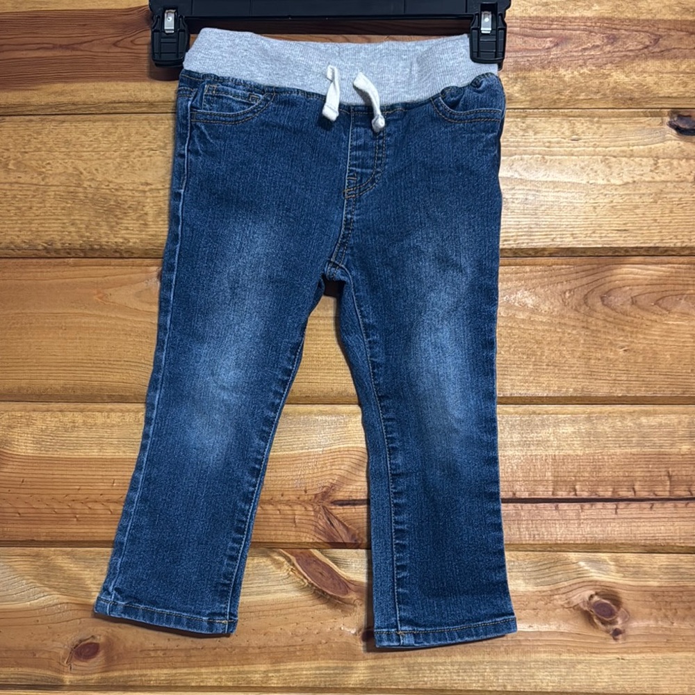 LIGHTNING BUG Gray & Blue Elastic Waistband Jeans w/ Boot Cut. Size 3T